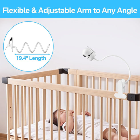 Flexible Clip Baby Monitor Mount for Hello Baby Monitor Mount HB65 / HB66 / HB6081 / HB6550 / HB6339 / HB6550 pro / HB40 - 19.4" Baby Monitor Hold...